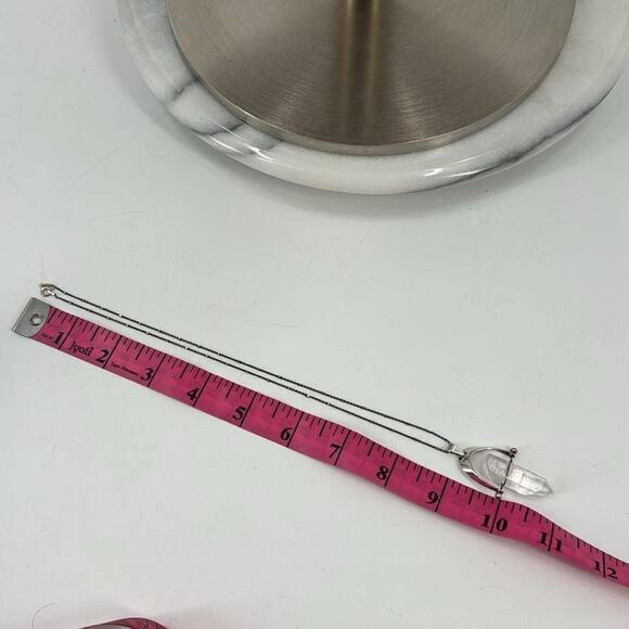 Whimsygoth Handmade Sterling silver quartz crystal necklace - Picture 6 of 6